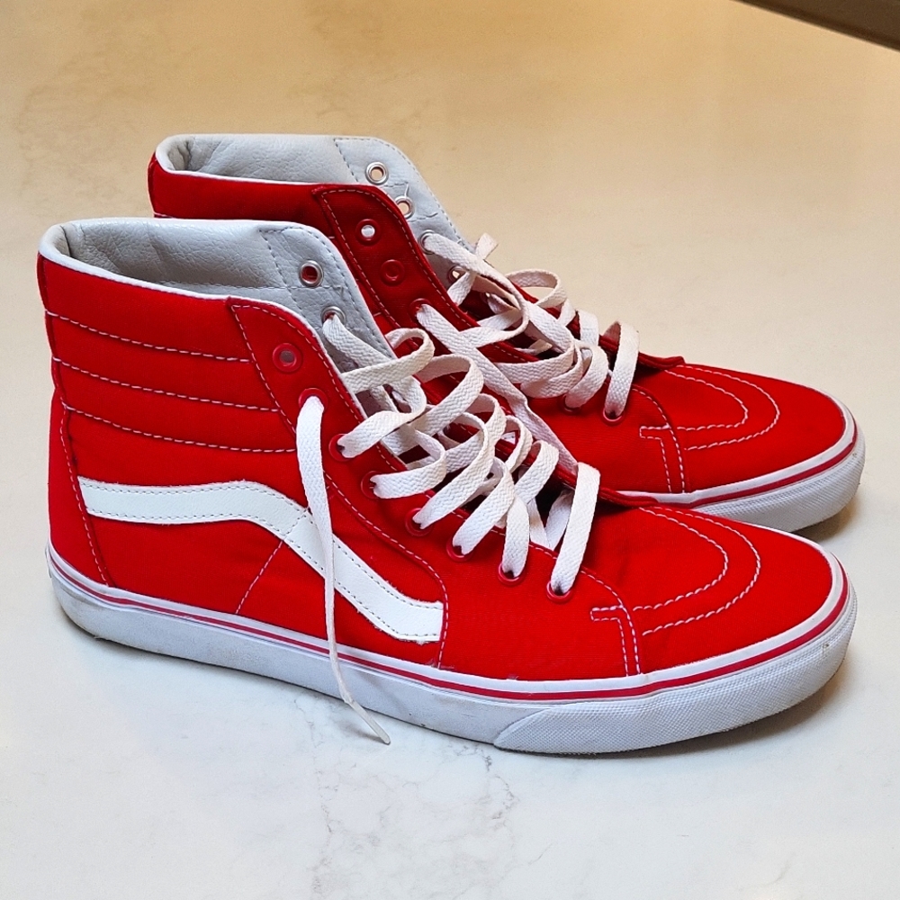 Red Vans Hightops! Like New Condition! Move Over Ronald McDonald!